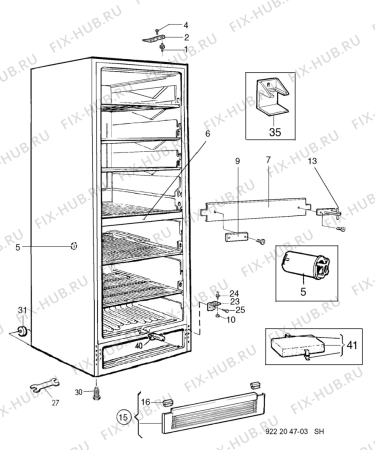 Взрыв-схема холодильника Electrolux TF1148G - Схема узла C10 Cabinet